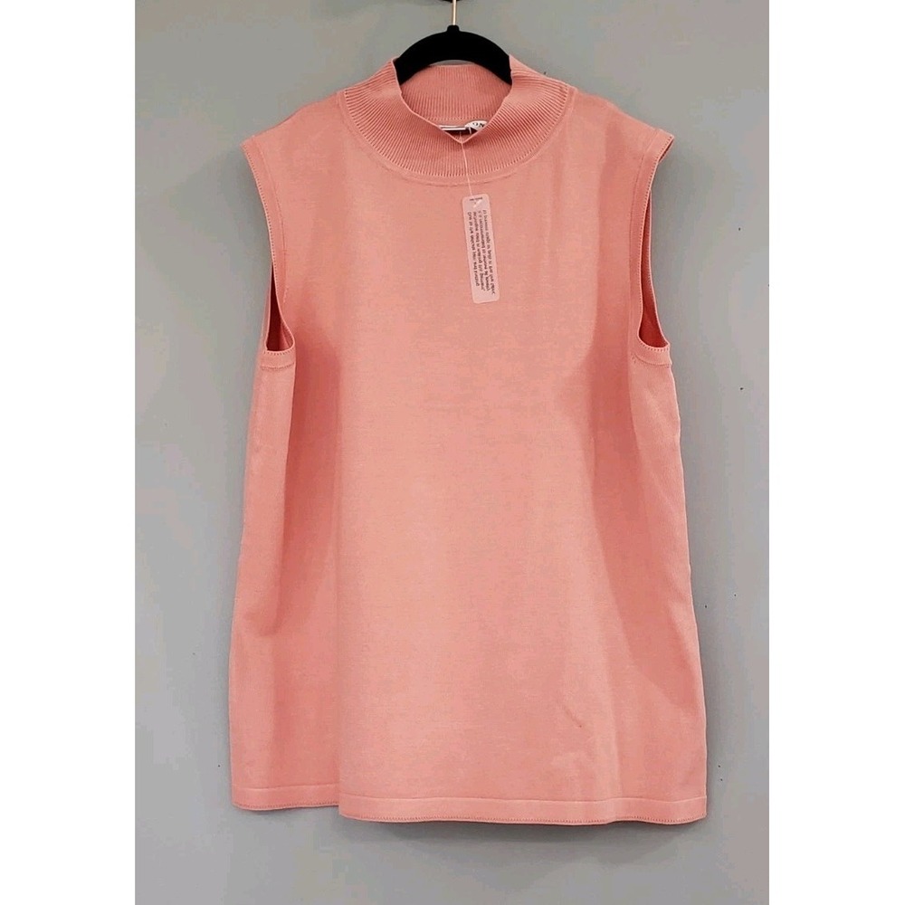 NEW LARGE Pendleton Sweater Vest Silk Blend Pullover Mock Neck Tank Top PINK